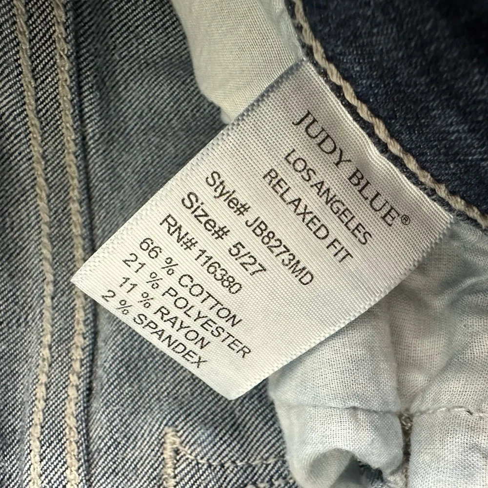 Judy Blue Jeans Skinny Distressed Ripped Relaxed Fit Denim Cotton Size 5 27